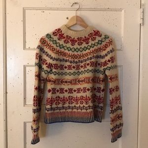J. CREW Handknit Fair Isle Sweater